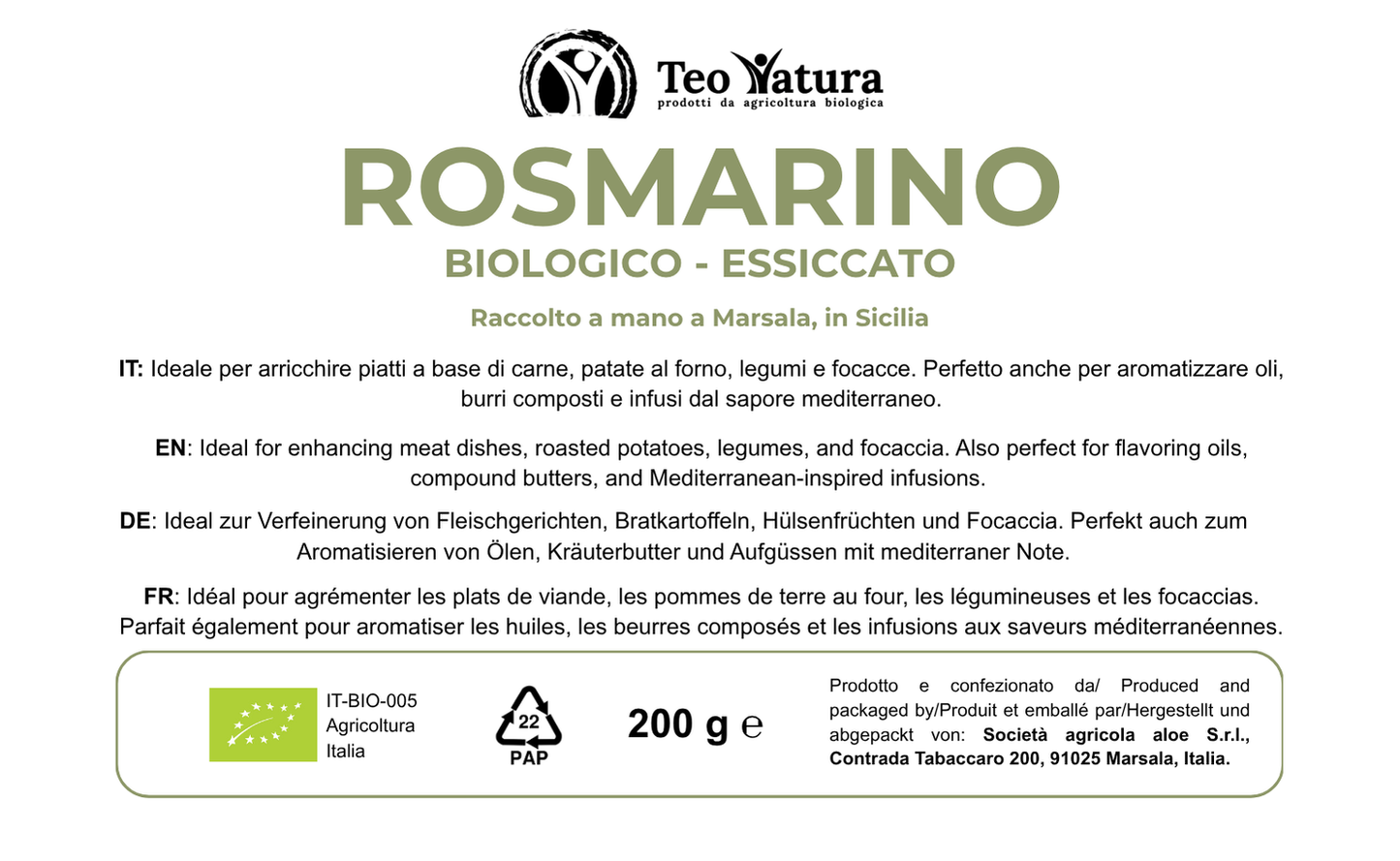 Romarin Séché Bio 200 gr