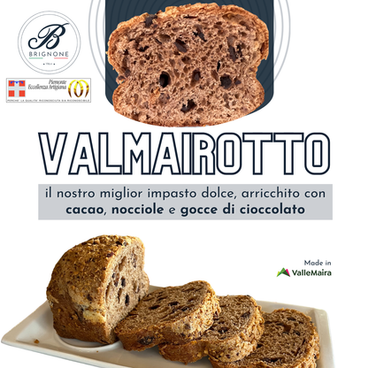 ValMairotto – Hefekuchen aus dem Maira-Tal mit Kakao und Haselnüssen – 220 g