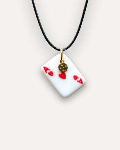 Charm in Porcellana Asso di Cuori rosso