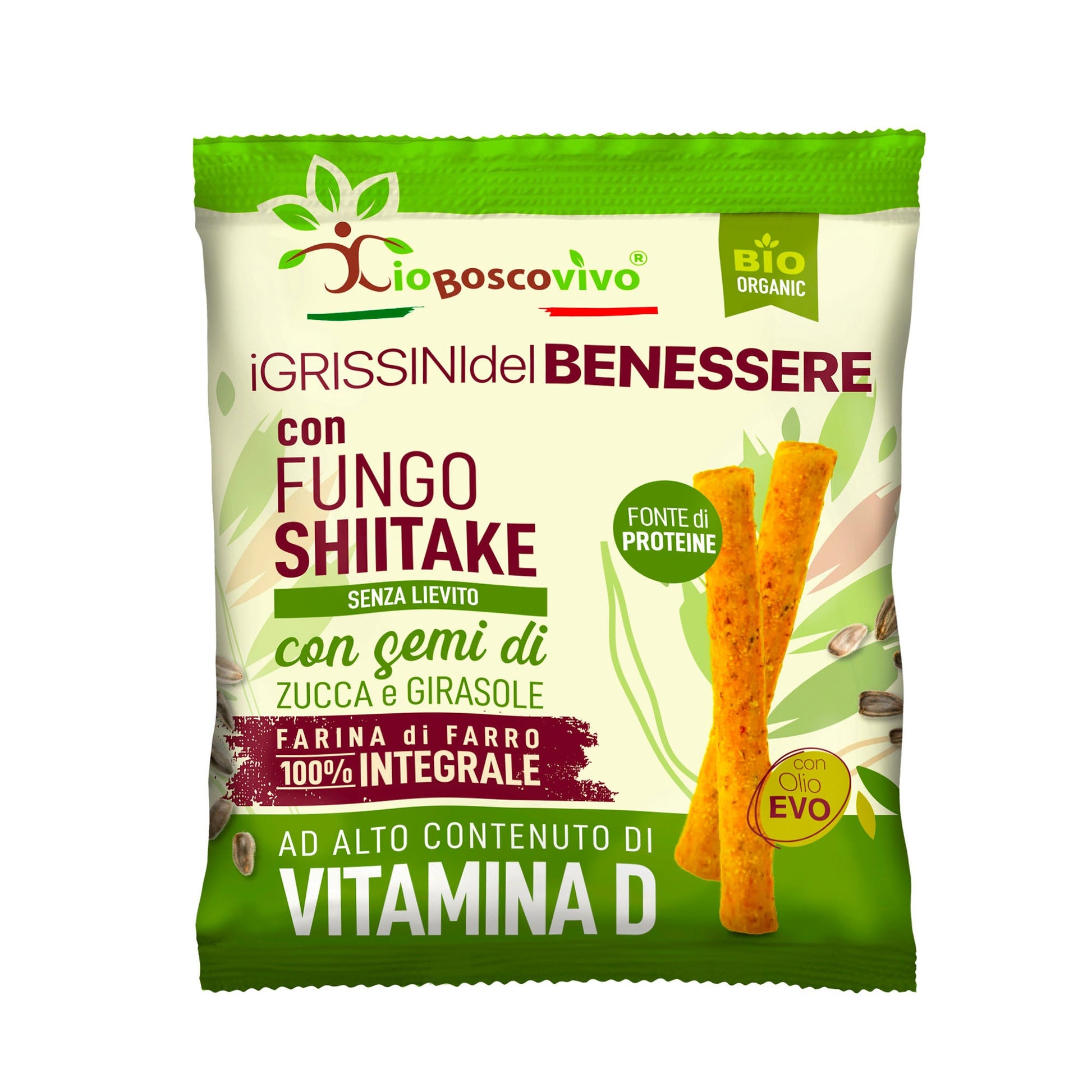 Grissini ai Semi di Zucca e Girasole & Shiitake BIO 50g