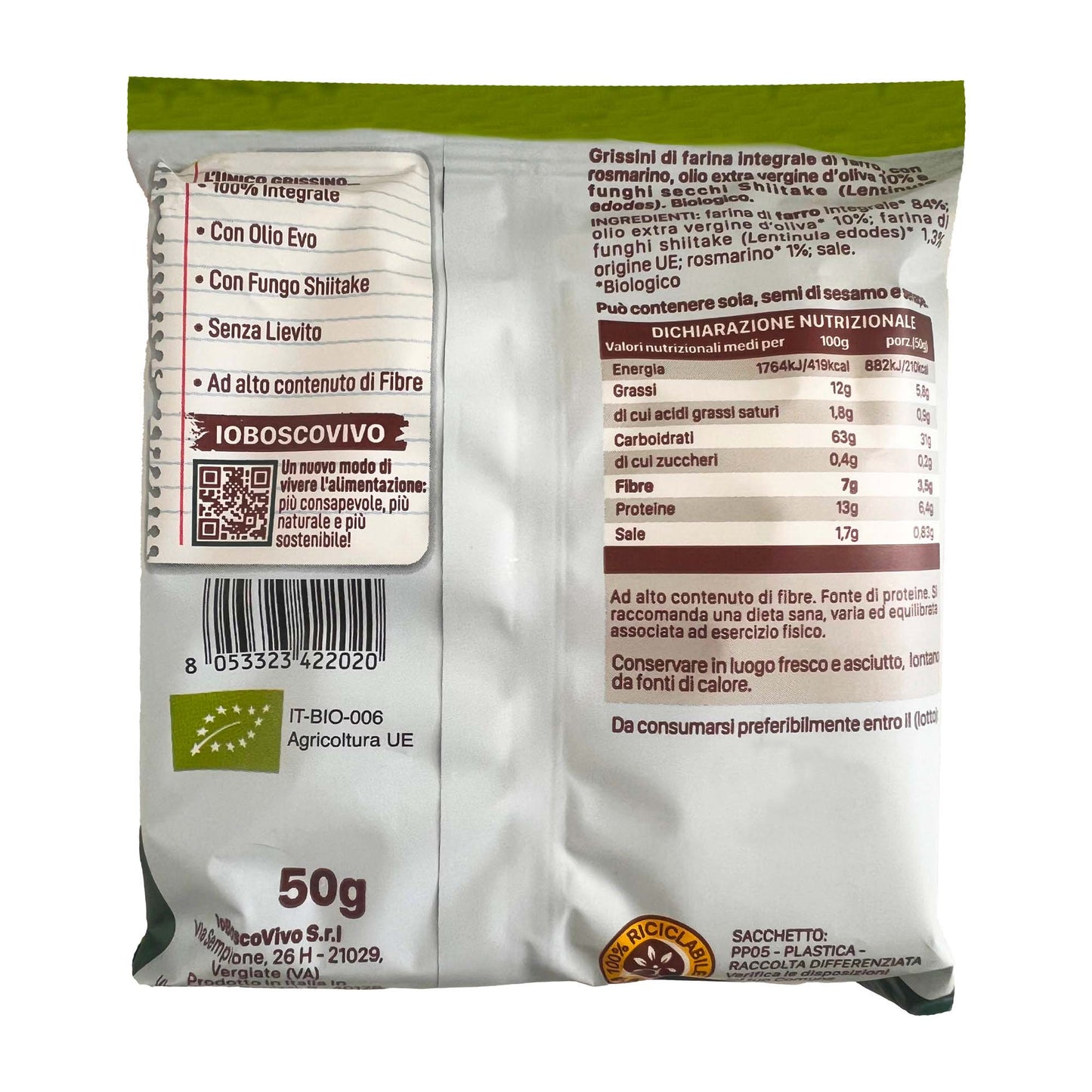 Grissini al Rosmarino & Shiitake BIO 50g