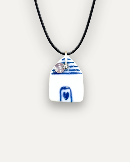 Blue trullo porcelain charm
