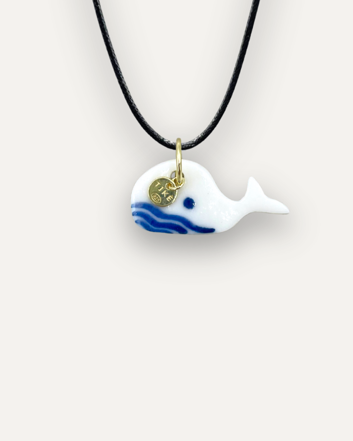 Blue Whale Porcelain Charm