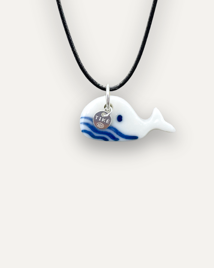 Blue Whale Porcelain Charm