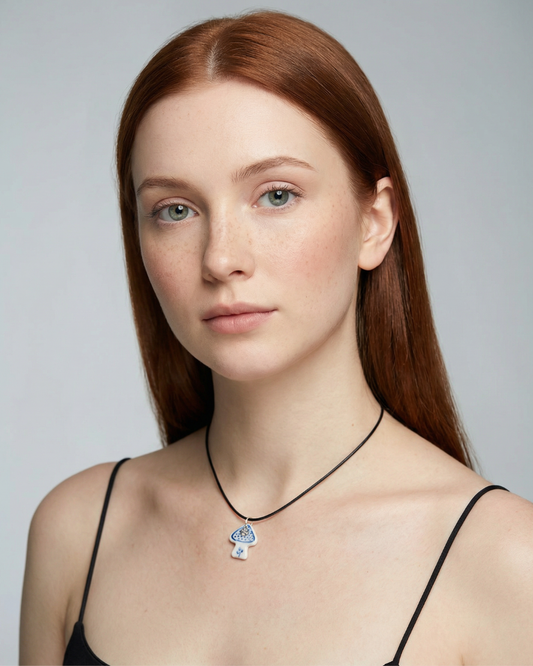 Charm in Porcellana Fungo Blu