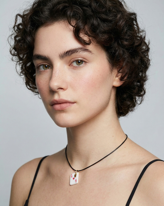 Charm in Porcellana Asso di Cuori rosso