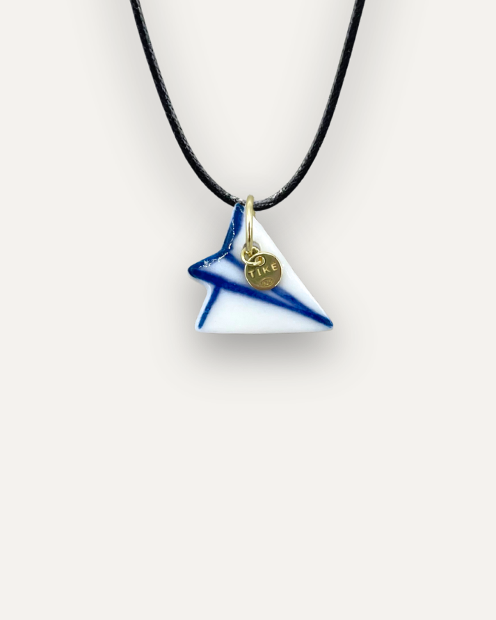 Blue Airplane Porcelain Charm
