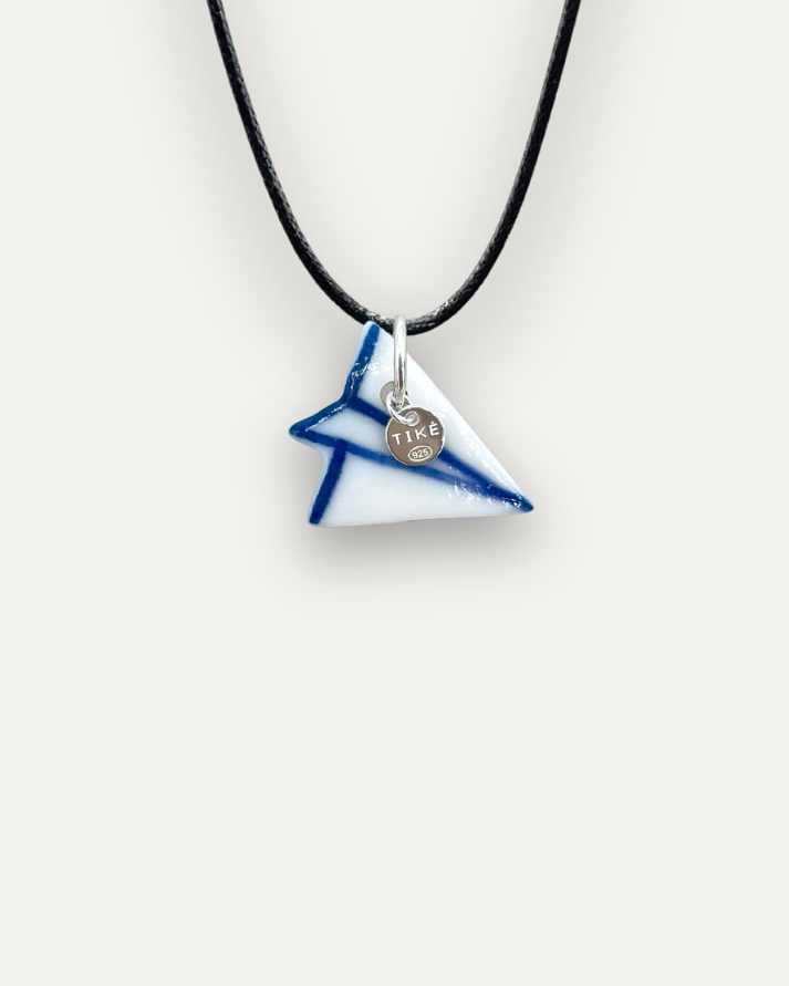 Blue Airplane Porcelain Charm