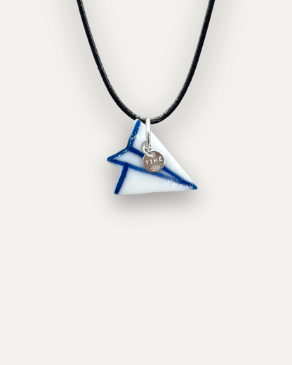 Blue Airplane Porcelain Charm