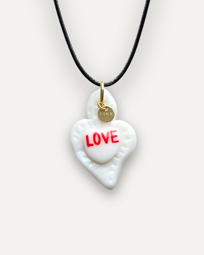 Charm in Porcellana Cuore Sacro LOVE rosso
