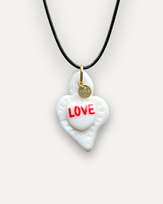 Charm in Porcellana Cuore Sacro LOVE rosso