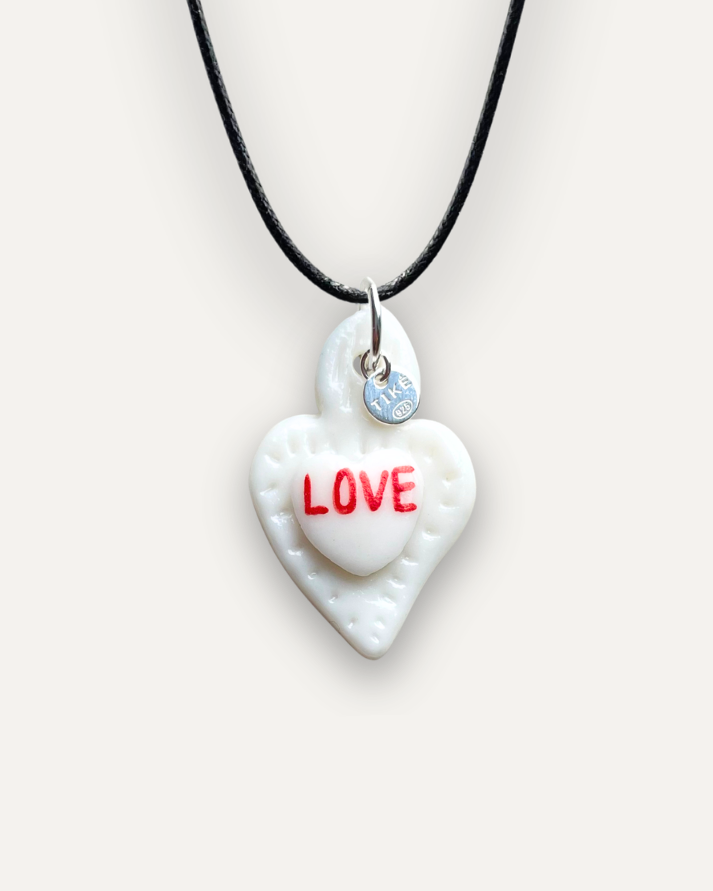 Charm in Porcellana Cuore Sacro LOVE rosso