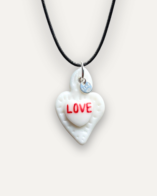 Charm in Porcellana Cuore Sacro LOVE rosso