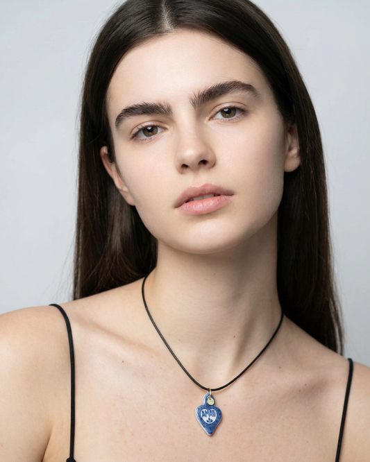 Charm de porcelana Corazón Sagrado Amati Azul