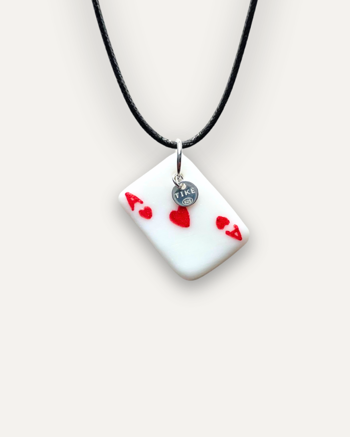 Charm in Porcellana Asso di Cuori rosso