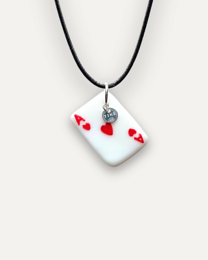 Charm in Porcellana Asso di Cuori rosso