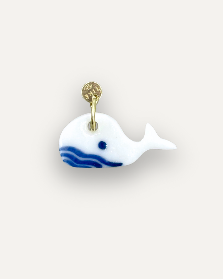 Blue Whale Porcelain Charm