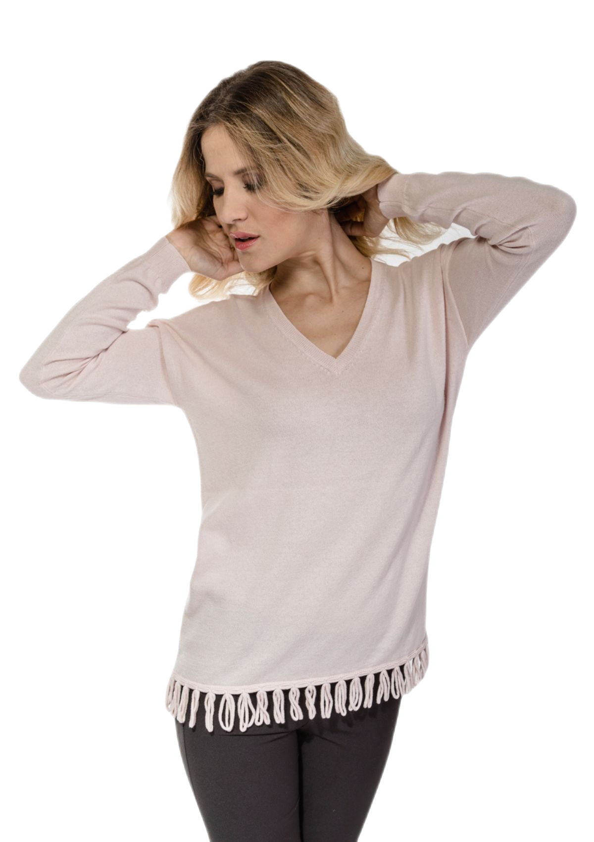 Claire: blusa feminina em algodão e cashmere
