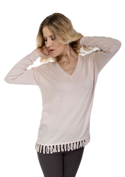Claire: blusa feminina em algodão e cashmere