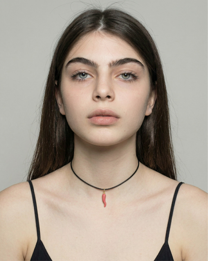 Porzellan-Charm Rotes Cornicello