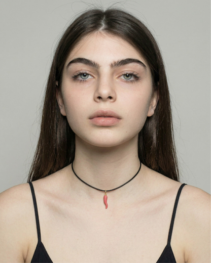Porzellan-Charm Rotes Cornicello