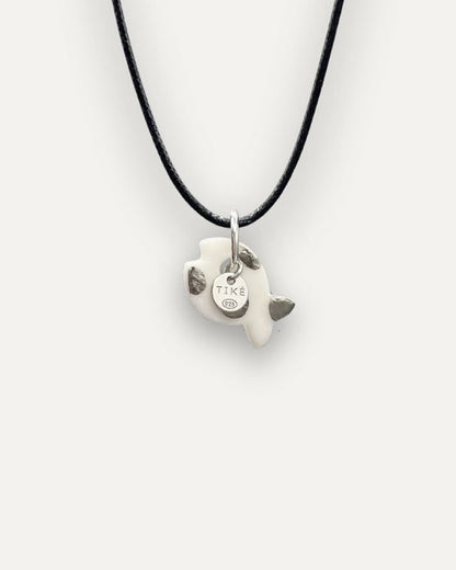 Platinum Fish with Dots Porcelain Charm