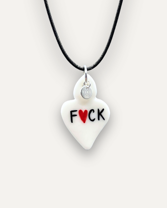 Charm in Porcellana Cuore Bianco Rebel