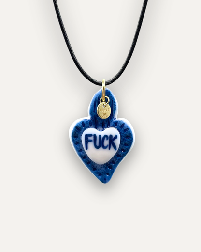 Rebel Blue Heart Porcelain Charm