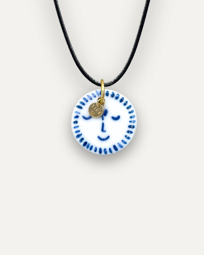 Porzellan-Charm Blaue Sonne
