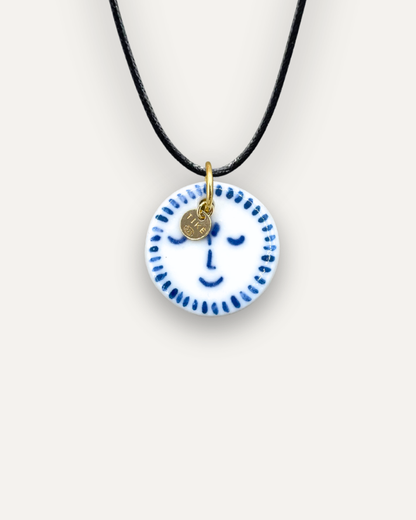 Porzellan-Charm Blaue Sonne