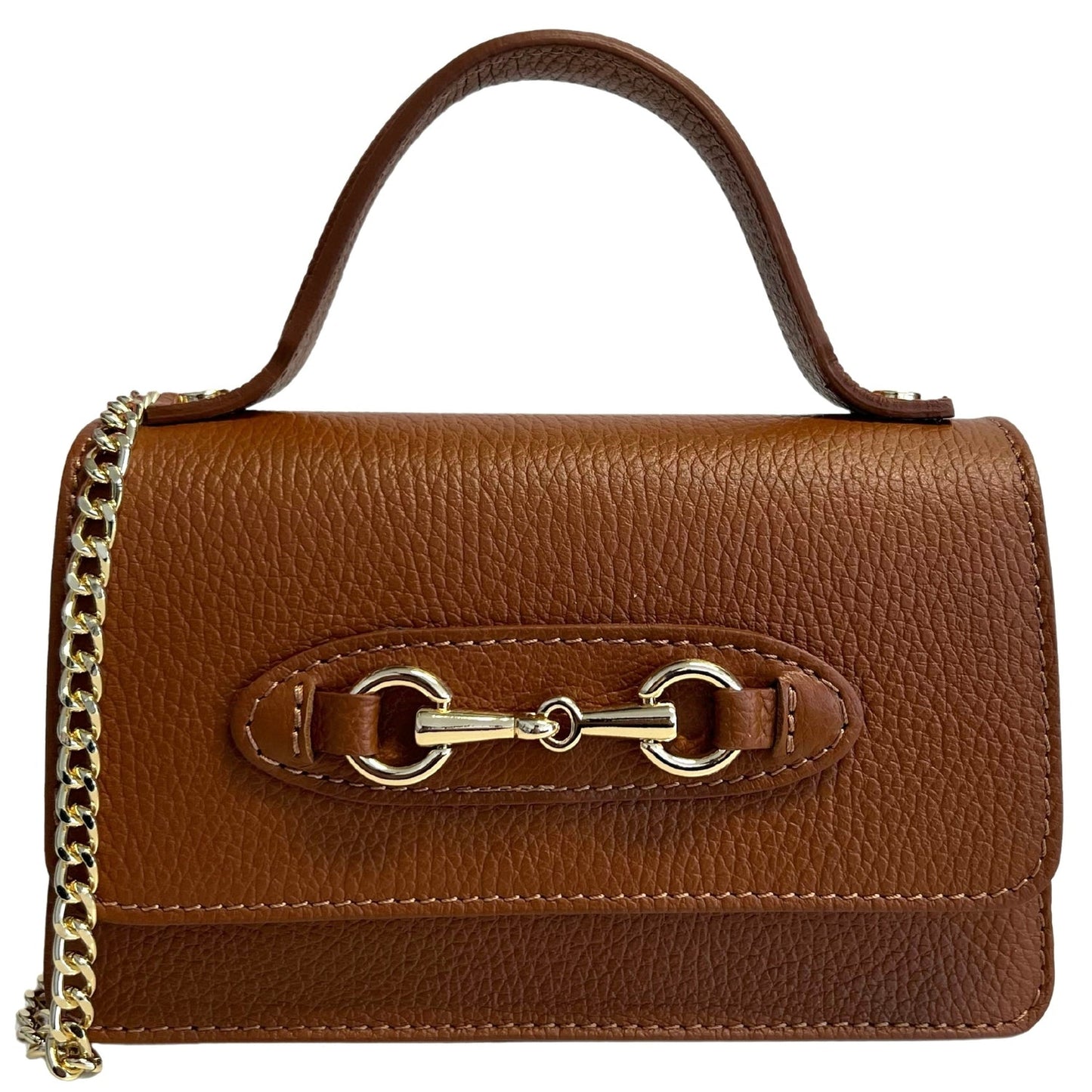 Sofia Tasche aus genarbtem Leder mit Kettenriemen