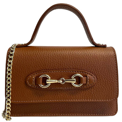 Sofia Tasche aus genarbtem Leder mit Kettenriemen