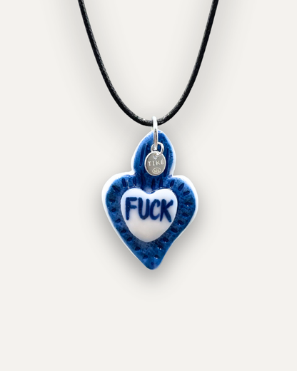 Rebel Blue Heart Porcelain Charm