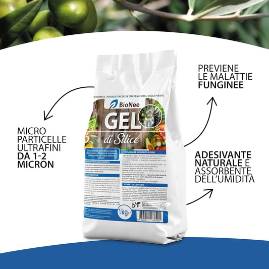 Gel de Silice pour Agriculture X 1 KG - Poudre de Roche, Renforceur des Défenses Naturelles, Effet Insecticide et Fongicide - Protection Naturelle pour Potager, Verger et Plantes Ornementales