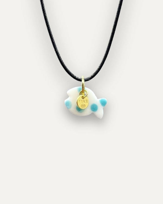Charm in Porcellana Pesce Turchese Pallini