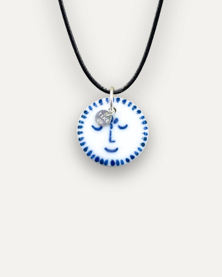 Porzellan-Charm Blaue Sonne