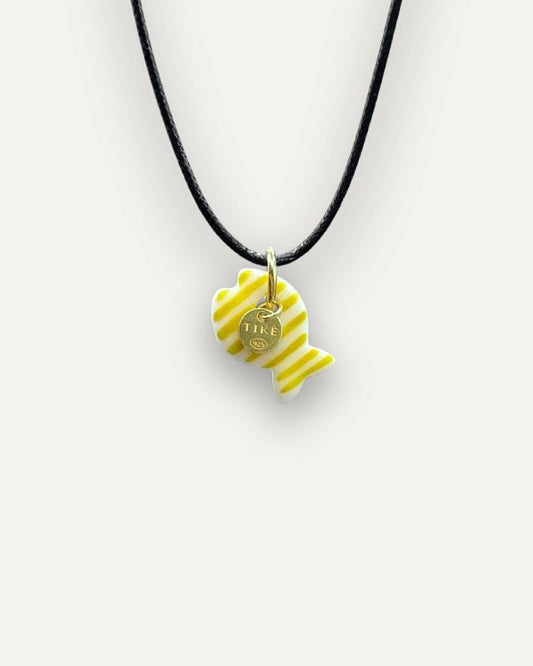Charm in Porcellana Pesce Verde Righe
