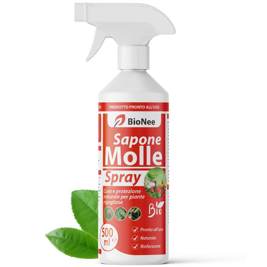 Sapone Molle Potassico Spray 500 ml – Insetticida Naturale per Piante, Afidi, Cocciniglia, Effetto Corroborante e Lava Melata