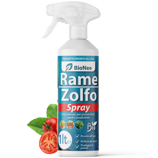 Spray de Cobre e Enxofre – Tratamento natural pronto para uso para plantas ornamentais, frutíferas, horta e jardim – Com cobre, enxofre, caulim e microelementos (1 lt)