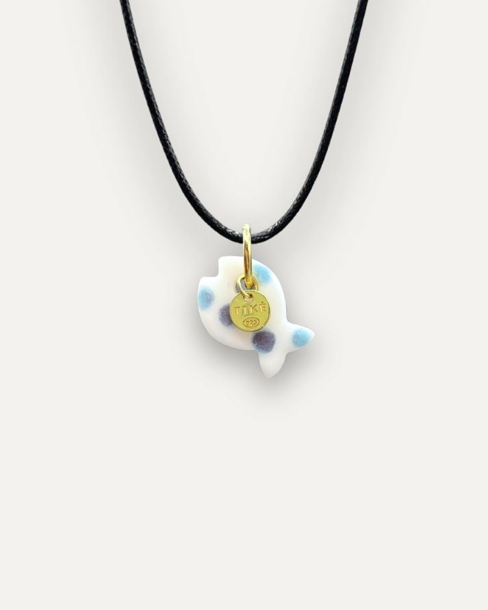 Charm in Porcellana Pesce Azzurro Melange Pallini
