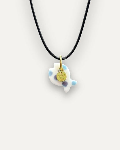 Charm in Porcellana Pesce Azzurro Melange Pallini