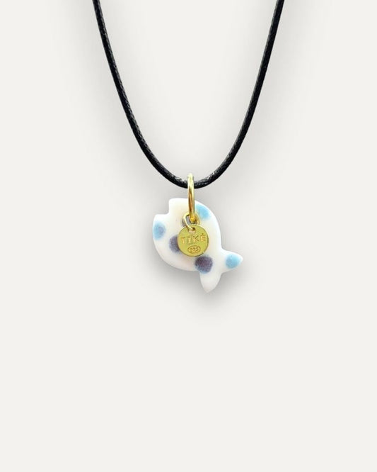 Charm in Porcellana Pesce Azzurro Melange Pallini