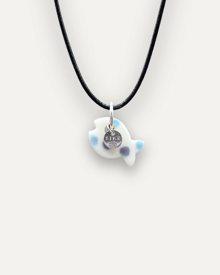 Charm in Porcellana Pesce Azzurro Melange Pallini