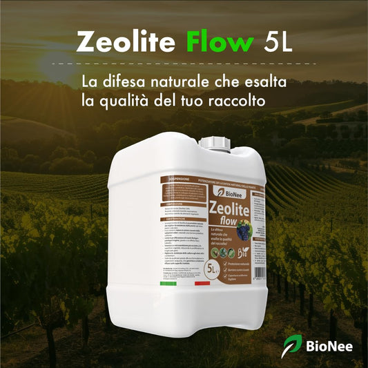 Zeolite Flow in sospensione – Corroborante Naturale per Piante – Barriera Protettiva Antifungo e Insetti – Ammesso in Agricoltura Biologica (5 L)