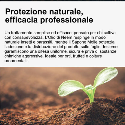 Olio di Neem - insetticida naturale biologico solubile in acqua (1 litro) + Sapone Molle di Potassio (1 litro)