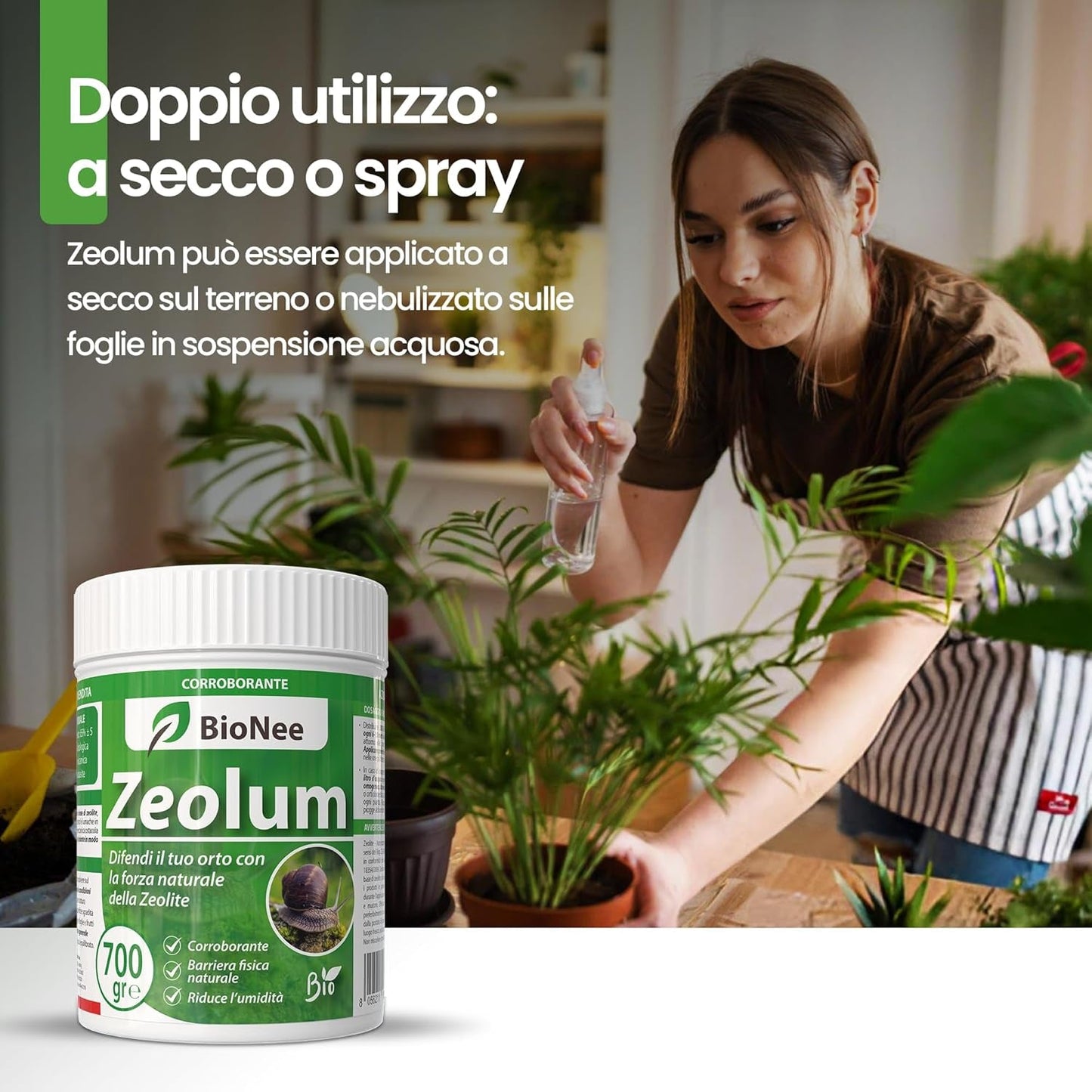 Zeolum – Barrière Naturelle à Base de Zéolite pour Potager et Jardin | Renfort Anti-Limaces pour Usage Amateur | Poudre Sèche ou Pulvérisée | Agriculture Biologique