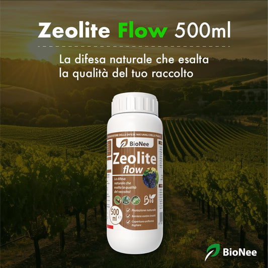 Zeolite Flow Bionee 500 ml – Corroborante Naturale per Piante – Barriera Protettiva Antifungo e Insetti – Ammesso in Agricoltura Biologica