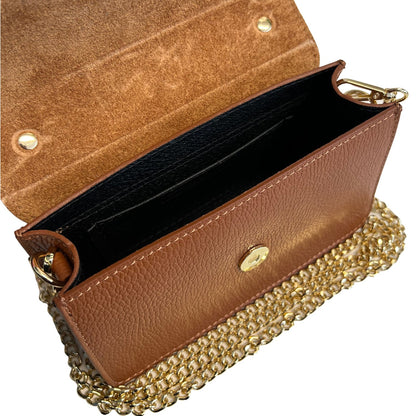 Sofia Tasche aus genarbtem Leder mit Kettenriemen