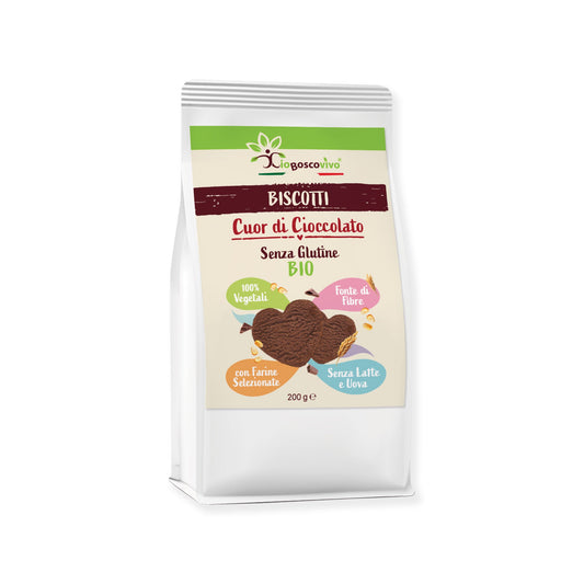 Biscotti senza Glutine al Cacao e gocce di Cioccolato fondente BIO 200g