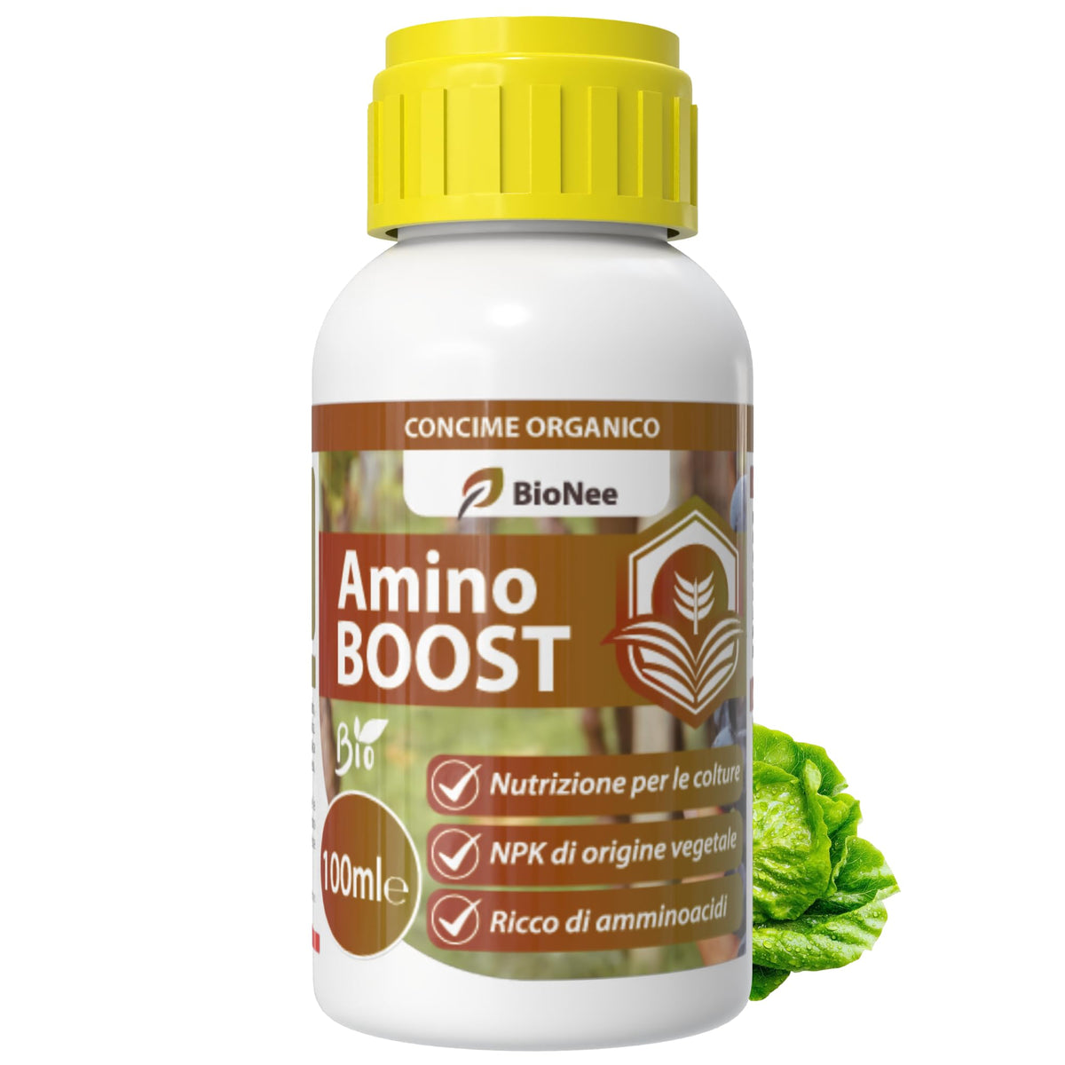 Amino BOOST, Concime Organico NPK per Colture Biologiche, Concime Biologico per uso fogliare e radicale 100ml